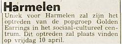 newspaper announcement WoerdenseCourant April 02, 1970
